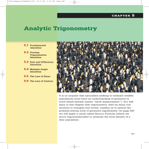 Analytic Trigonometry - Northwest ISD Moodle