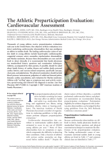 The Athletic Preparticipation Evaluation: Cardiovascular