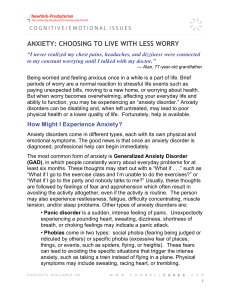 anxiety: choosing to live with less worry