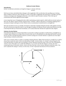 Acceleration Characteristics for Circular Motion