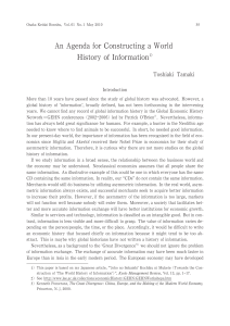 An Agenda for Constructing a World History of Information1)