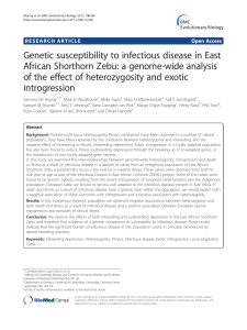 Genetic susceptibility to infectious disease in East African Shorthorn