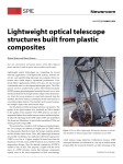 Lightweight optical telescope structures built from plastic