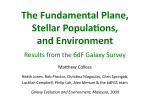 The Fundamental Plane, Stellar Popula6ons