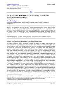 Hot Water after the Cold War – Water Policy Dynamics in (Semi