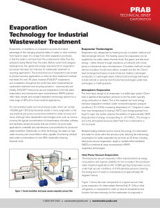 Evaporation Technology for Industrial Wastewater Treatment