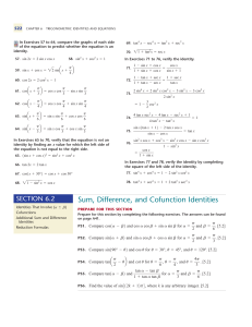 Sum, Difference, and Cofunction Identities