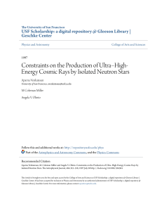 Constraints on the Production of Ultra–High