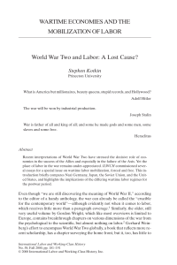 World War Two and Labor: A Lost Cause?