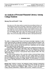 An Analysis of Personal Financial Literacy Among