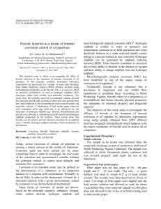 Biocide injection as a means of internal corrosion control of oil