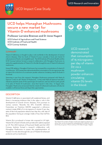 UCD helps Monaghan Mushrooms secure a new market for Vitamin