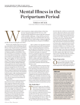 Mental Illness in the Peripartum Period