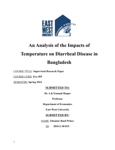 An Analysis of the Impacts of Temperature on Diarrheal Disease in