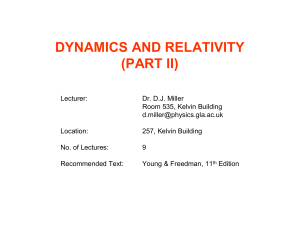 DYNAMICS AND RELATIVITY (PART II)