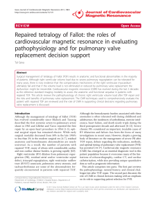 Repaired tetralogy of Fallot: the roles of cardiovascular magnetic