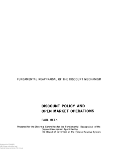 Discount Policy and Open Market Operations