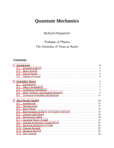 Quantum Mechanics - Home Page for Richard Fitzpatrick