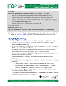 Diagnosis and management of urinary tract infections in long