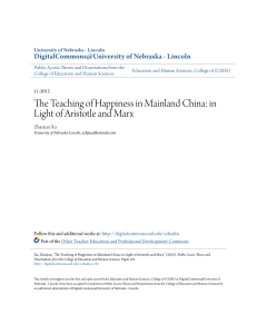 The Teaching of Happiness in Mainland China: in Light of Aristotle