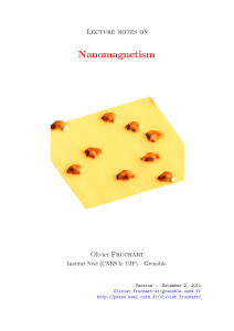 Nanomagnetism - Institut NÉEL