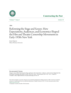 Reforming the Stage and Screen: How