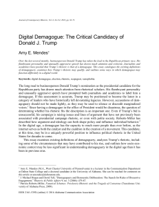 Digital Demagogue - Journal of Contemporary Rhetoric