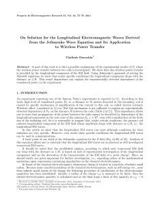 On Solution for the Longitudinal Electromagnetic Waves Derived