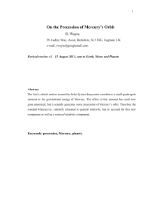 On the estimated precession of Mercury`s orbit