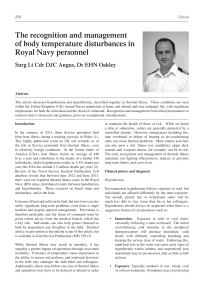 The recognition and management of body temperature