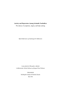 Anxiety and Depression Among Icelandic Footballers