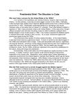 Presidential Brief: The Situation in Cuba