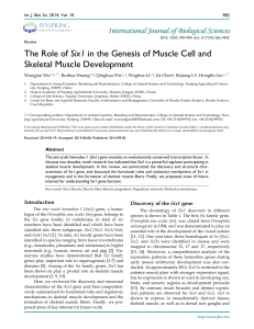 The Role of Six1 in the Genesis of Muscle Cell and Skeletal Muscle