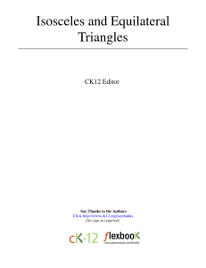 Isosceles and Equilateral Triangles