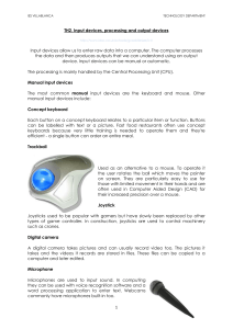 1 TH2. Input devices, processing and output