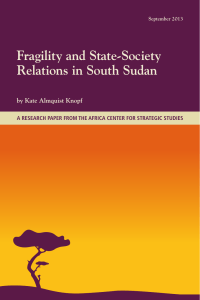 Fragility and State-Society Relations in South Sudan