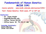 Fundamentals of Human Genetics MCDB 1041