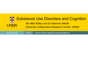 Substance Use Disorders and Cognition