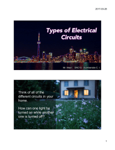 SNC1D Types of Electrical Circuits PowerPoint