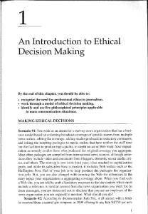 An Introduction to Ethical Decision Making