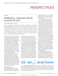 Metabolism, cell growth and the bacterial cell cycle