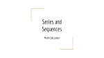 Series and Sequences