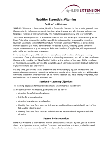 Nutrition Essentials: Vitamins