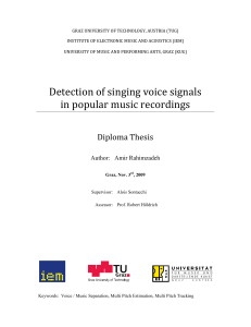 Detection of singing voice signals in popular music recordings