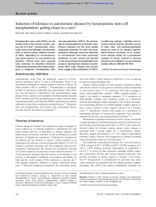 Induction of tolerance in autoimmune diseases by hematopoietic