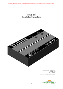 SOLiC 200 Installation instructions