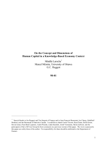 On the Concept and Dimensions of Human Capital in a Knowledge