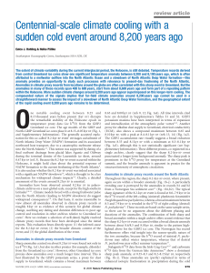 Centennial-scale climate cooling with a sudden cold event around