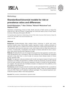 Standardized binomial models for risk or prevalence ratios and