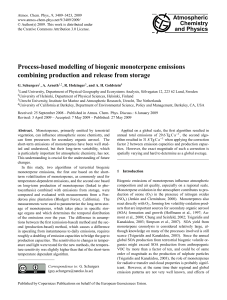 Process-based modelling of biogenic monoterpene emissions